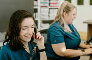 Reception staff at Hastings Veterinary Hospital